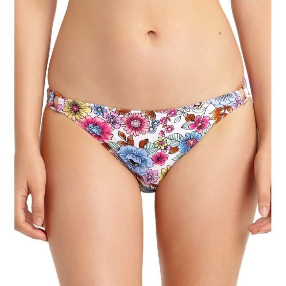 California Waves Floral Print Bikini Bottoms- NEW